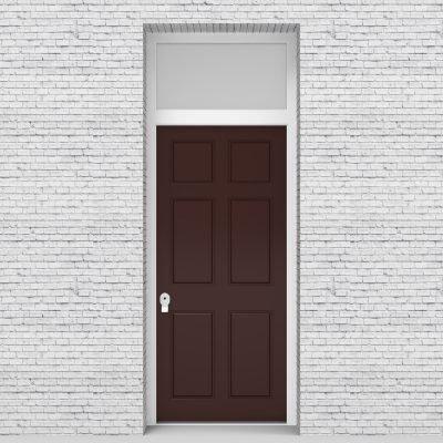 16.single Door With Transom Victorian 6 Panel Chocolate Brown (ral8017)