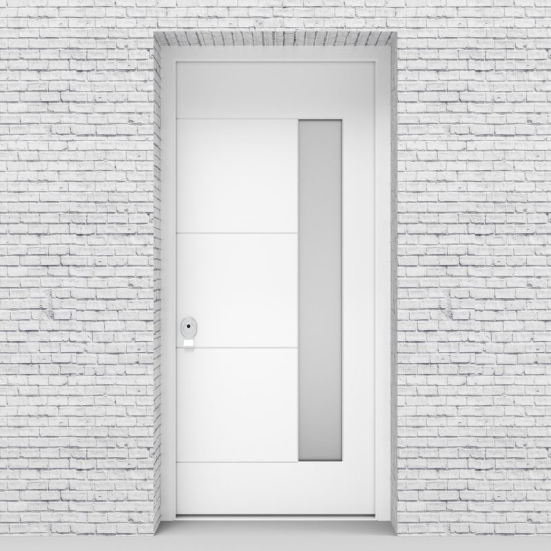 5.single 4 Horizontal Lines With Hinge Side Glass Traffic White (ral9016)