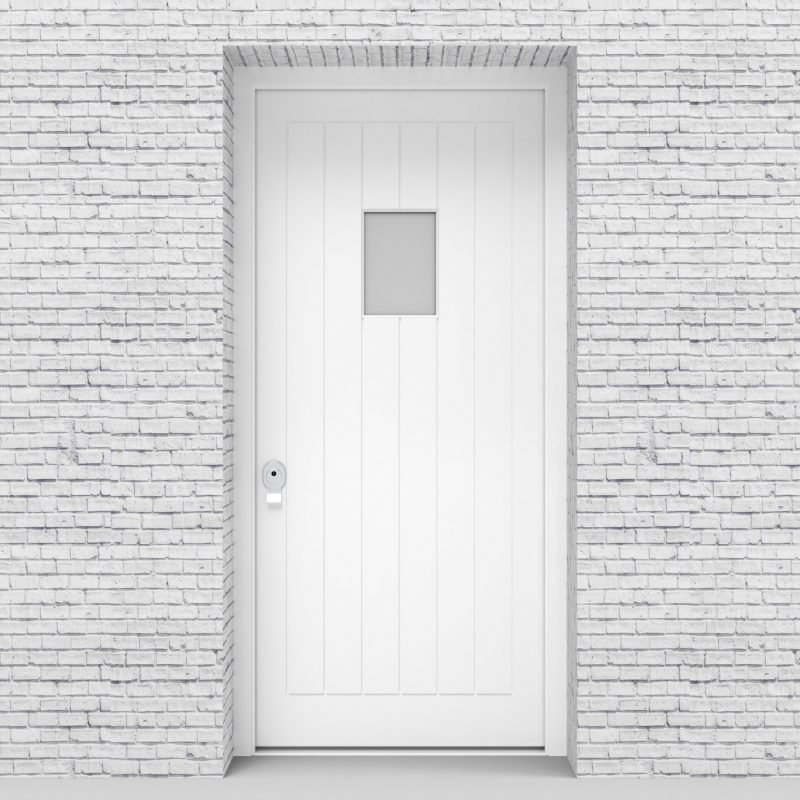5.single 7 Vertical Lines With Rectangle Pane Traffic White (ral9016)