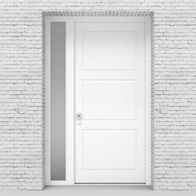5.single Door With Left Side Panel Edwardian Traffic White (ral9016)