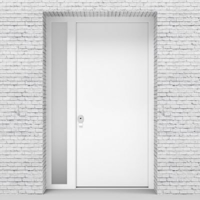 5.single Door With Left Side Panel Plain Traffic White (ral9016)