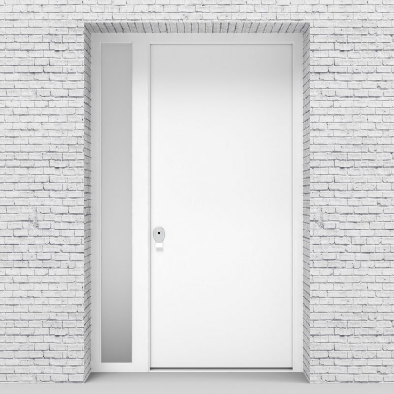 5.single Door With Left Side Panel Plain Traffic White (ral9016)