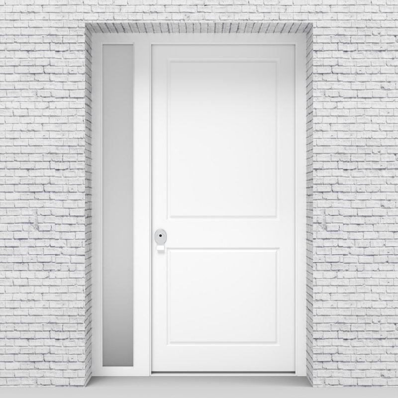 5.single Door With Left Side Panel Two Panel Traffic White (ral9016)