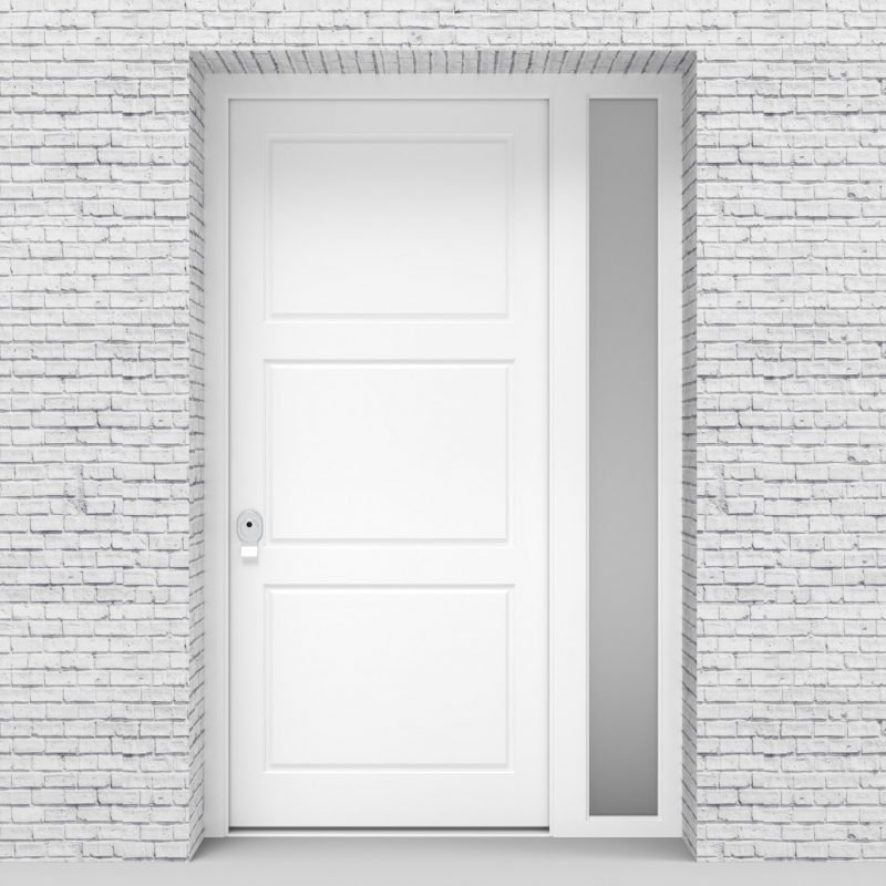 5.single Door With Right Side Panel Edwardian Traffic White (ral9016)