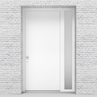 5.single Door With Right Side Panel Plain Traffic White (ral9016)