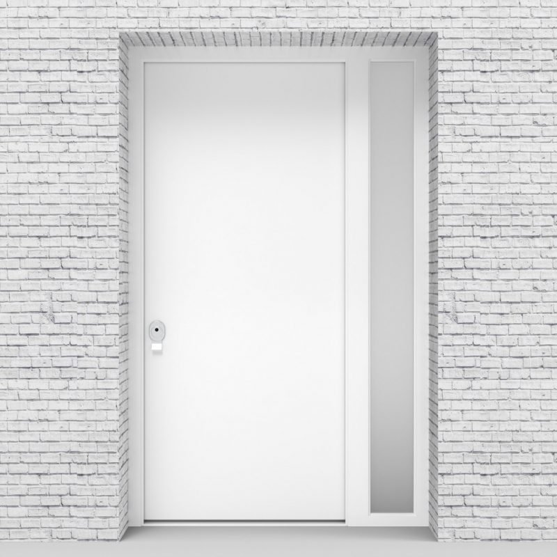5.single Door With Right Side Panel Plain Traffic White (ral9016)