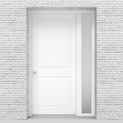 5.single Door With Right Side Panel Plain With Lock Side Glass Traffic White (ral9016)