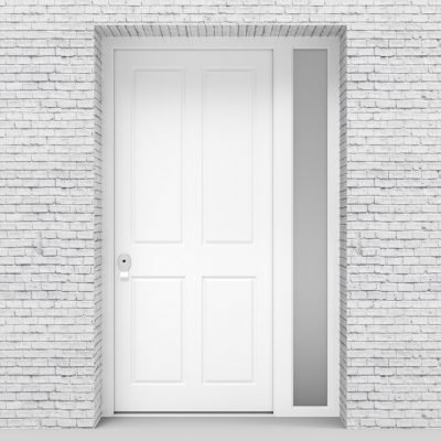 5.single Door With Right Side Panel Victorian 4 Panel Traffic White (ral9016)