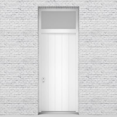 5.single Door With Transom 4 Vertical Lines Chocolate Brown (ral8017)