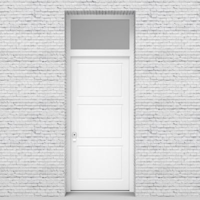 5.single Door With Transom Edwardian 3 Equal Panel Traffic White (ral9016)