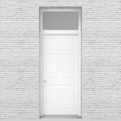 5.single Door With Transom Edwardian 4 Panel Traffic White (ral9016)