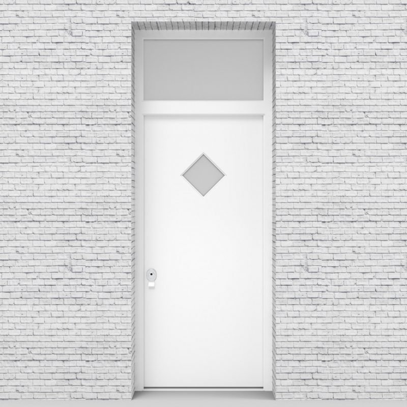 5.single Door With Transom Plain With Diamond Pane Traffic White (ral9016)