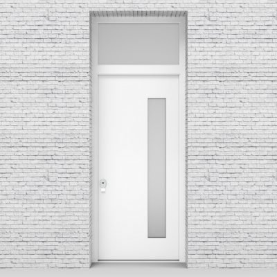 5.single Door With Transom Plain With Hinge Side Glass Traffic White (ral9016)