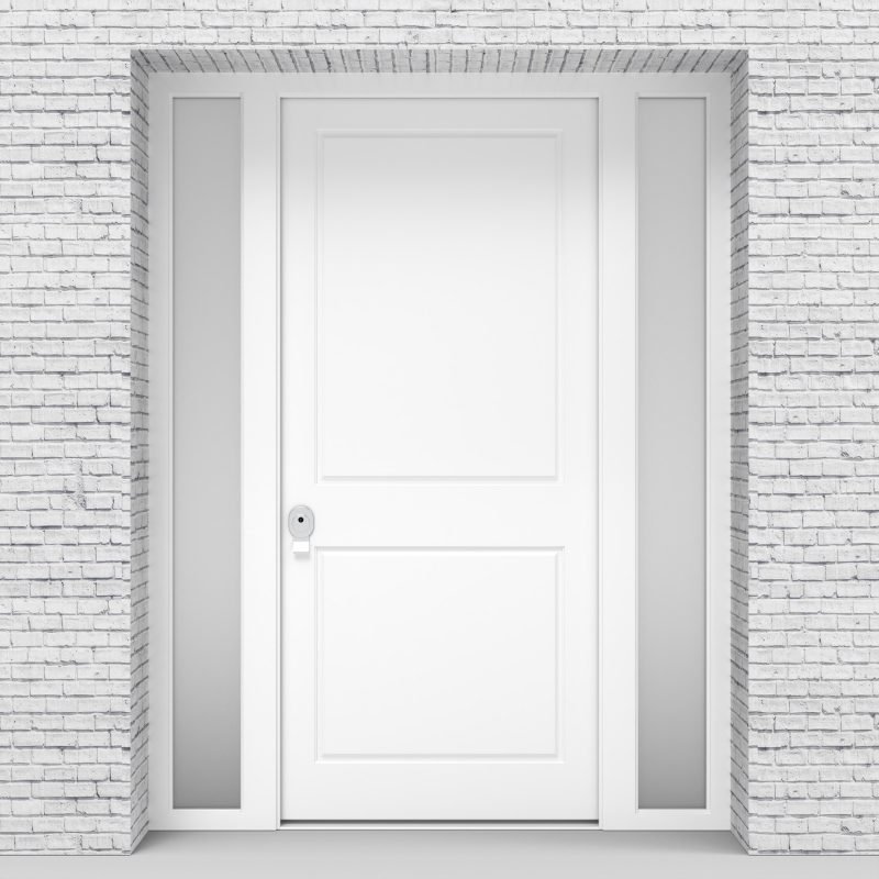 5.single Door With Two Side Panels Two Panel Traffic White (ral9016)