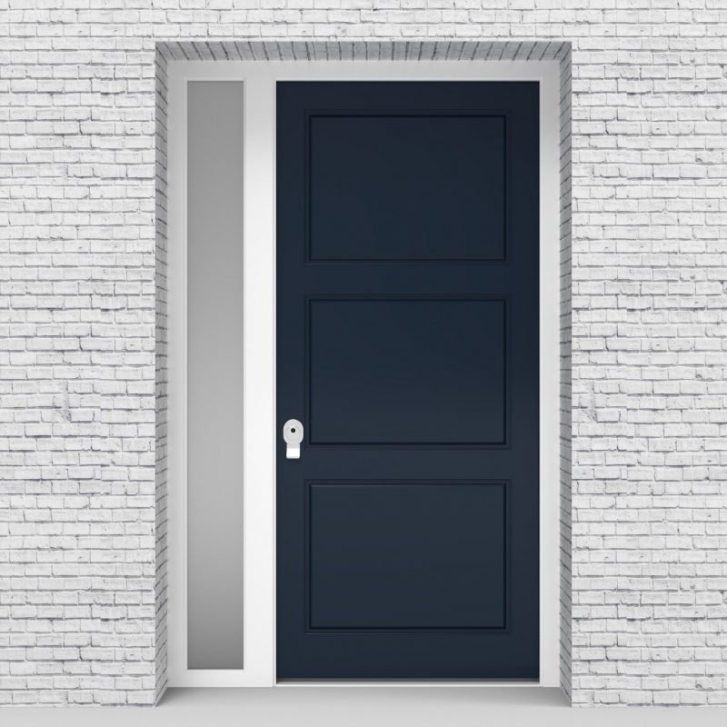 9.single Door With Left Side Panel Edwardian Sapphire Blue (ral5003)
