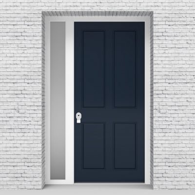 9.single Door With Left Side Panel Victorian 4 Panel Sapphire Blue (ral5003)