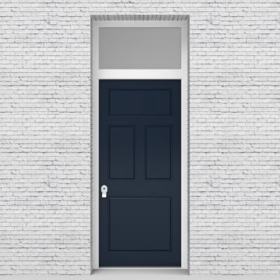 9.single Door With Transom Edwardian 4 Panel Sapphire Blue (ral5003)