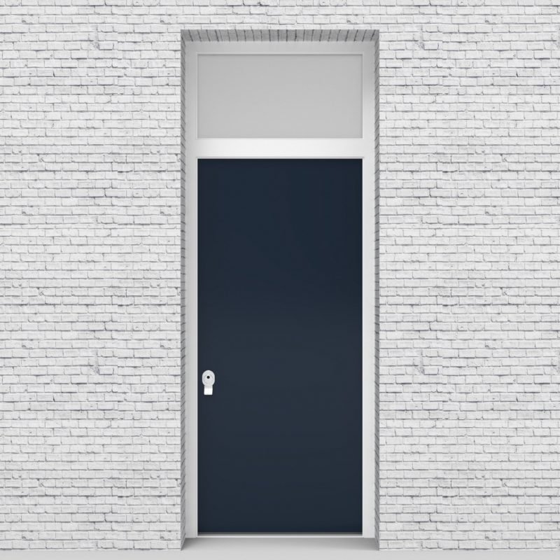 9.single Door With Transom Plain Sapphire Blue (ral5003)