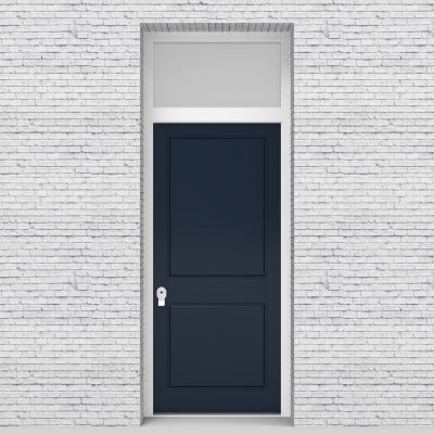 9.single Door With Transom Two Panel Sapphire Blue (ral5003)