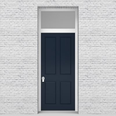 9.single Door With Transom Victorian 4 Panel Sapphire Blue (ral5003)