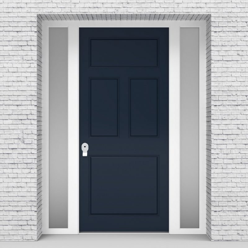 9.single Door With Two Side Panels Edwardian 4 Panel Sapphire Blue (ral5003)