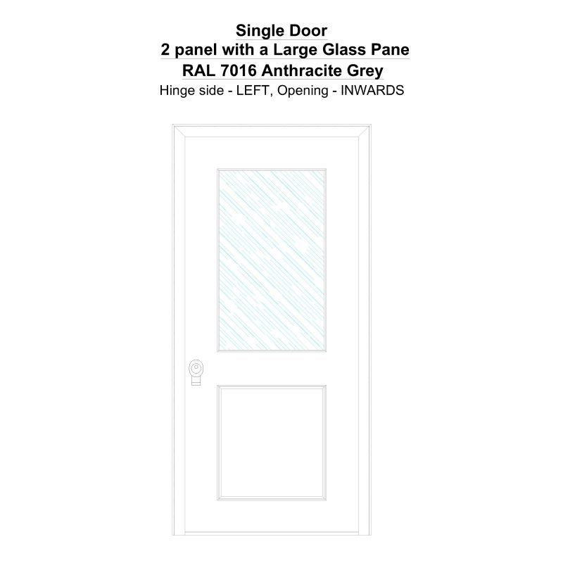 Sd 2 Panel With A Large Glass Pane Ral 7016 Anthracite Grey Security Door