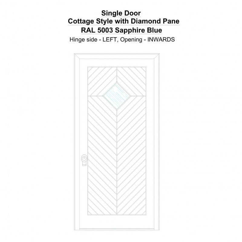 Sd Cottage Style With Diamond Pane Ral 5003 Sapphire Blue Security Door