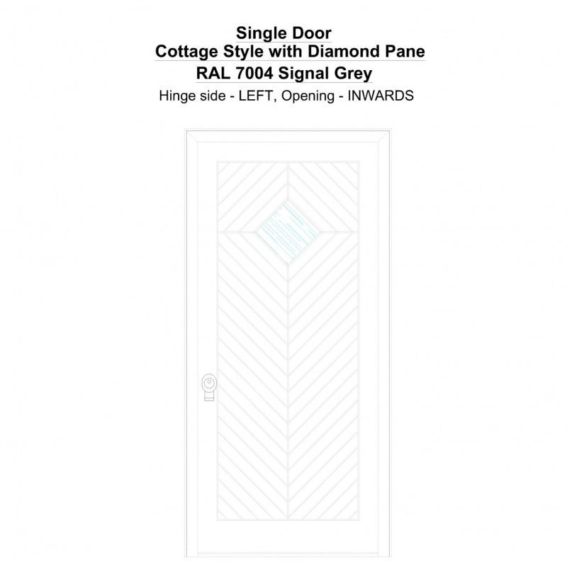 Sd Cottage Style With Diamond Pane Ral 7004 Signal Grey Security Door