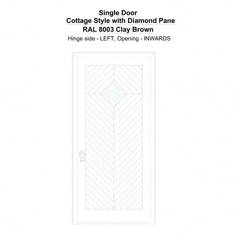 Sd Cottage Style With Diamond Pane Ral 8003 Clay Brown Security Door