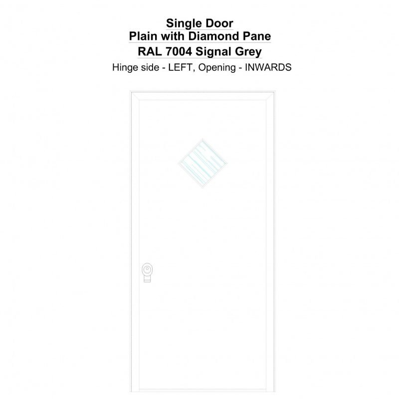 Sd Plain With Diamond Pane Ral 7004 Signal Grey Security Door
