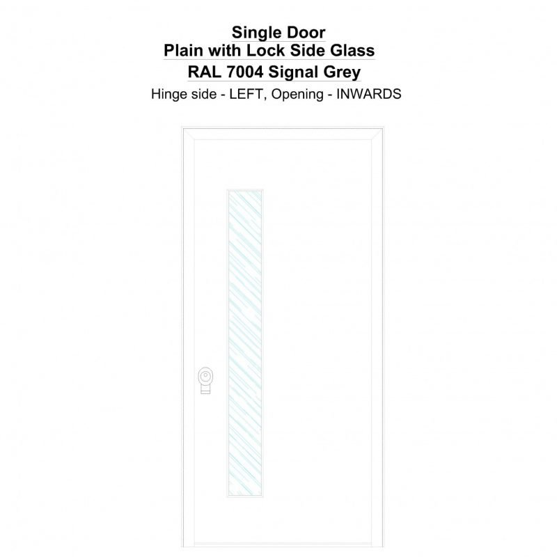 Sd Plain With Lock Side Ral 7004 Signal Grey Security Door