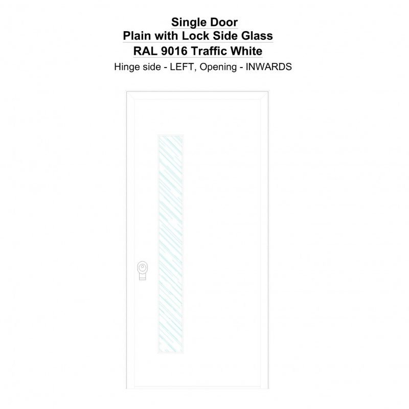 Sd Plain With Lock Side Ral 9016 Traffic White Security Door