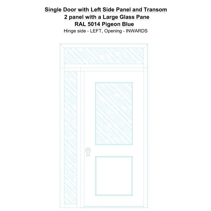 Sd1spt(left) 2 Panel With A Large Glass Pane Ral 5014 Pigeon Blue Security Door