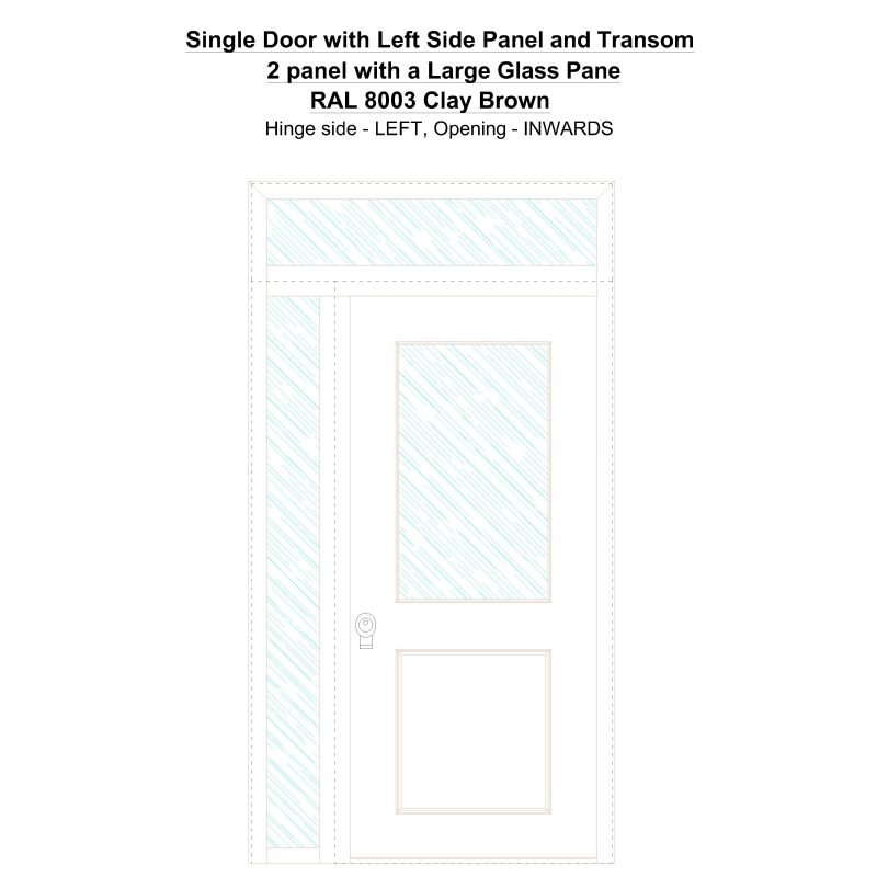 Sd1spt(left) 2 Panel With A Large Glass Pane Ral 8003 Clay Brown Security Door