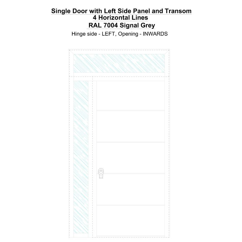 Sd1spt(left) 4 Horizonral Lines Ral 7004 Signal Grey Security Door