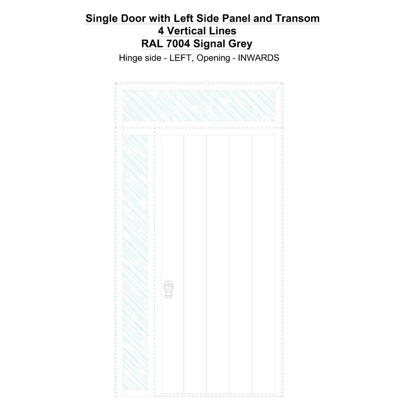 Sd1spt(left) 4 Vertical Lines Ral 7004 Signal Grey Security Door