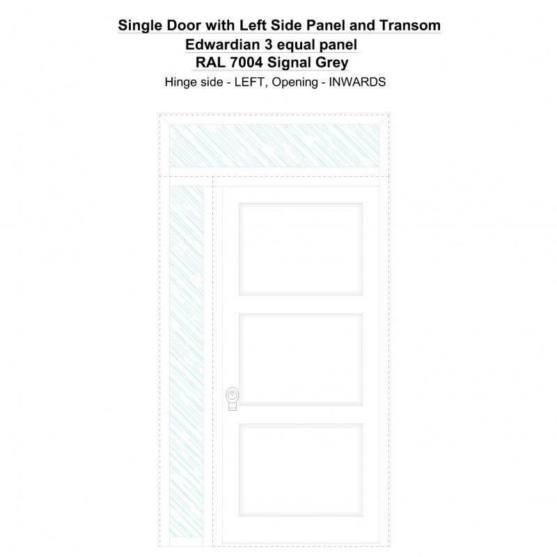 Sd1spt(left) Edwardian 3 Equal Panel Ral 7004 Signal Grey Security Door