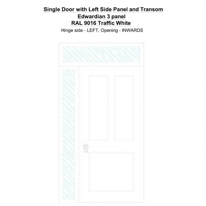 Sd1spt(left) Edwardian 3 Panel Ral 9016 Traffic White Security Door