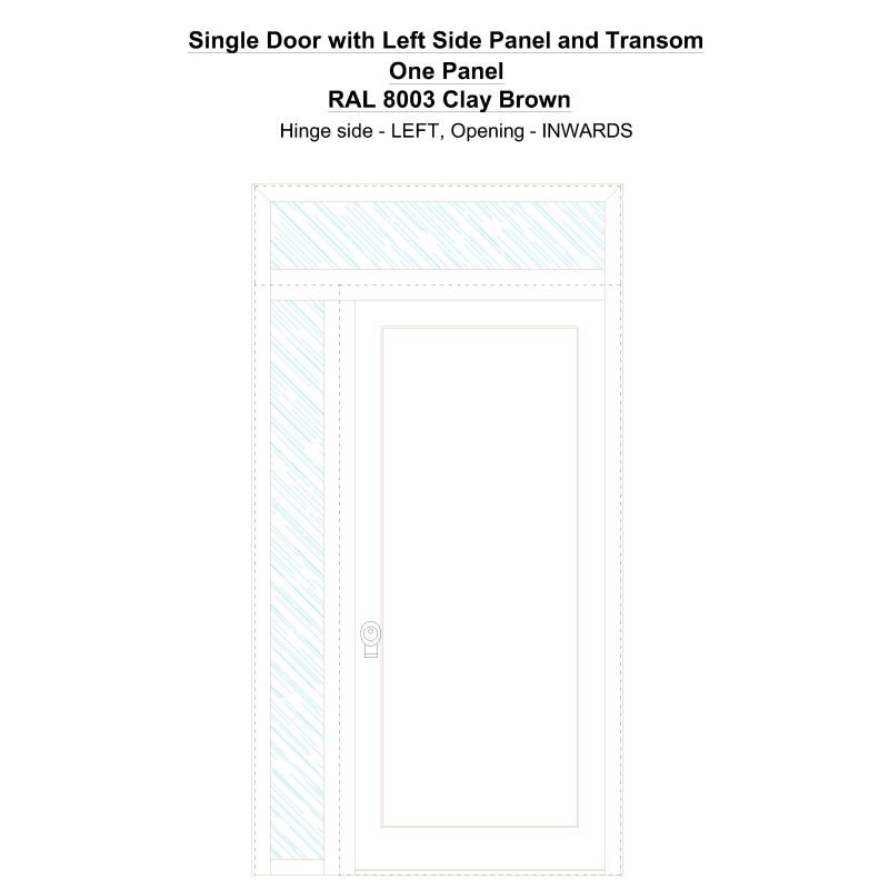 Sd1spt(left) One Panel Ral 8003 Clay Brown Security Door