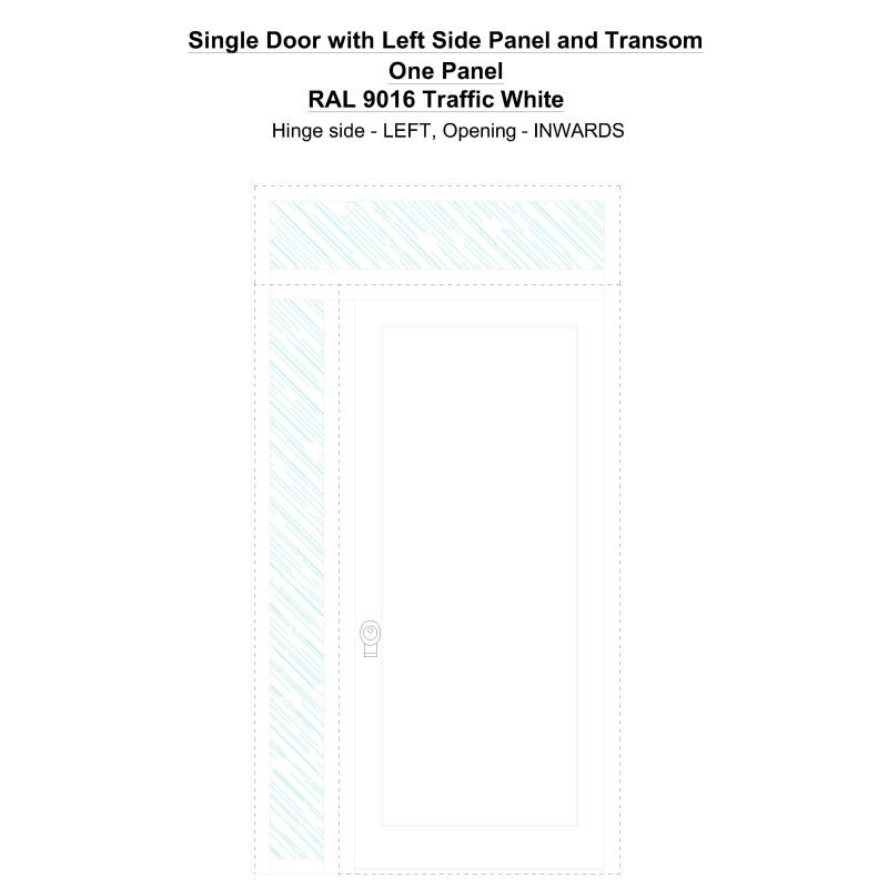 Sd1spt(left) One Panel Ral 9016 Traffic White Security Door