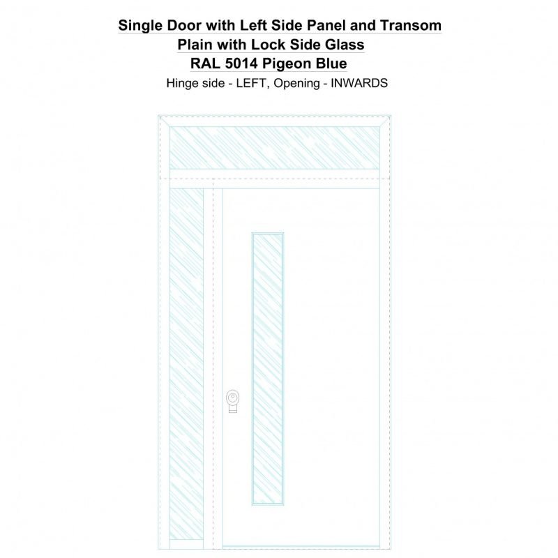 Sd1spt(left) Plain Ral 5014 Pigeon Blue Security Door