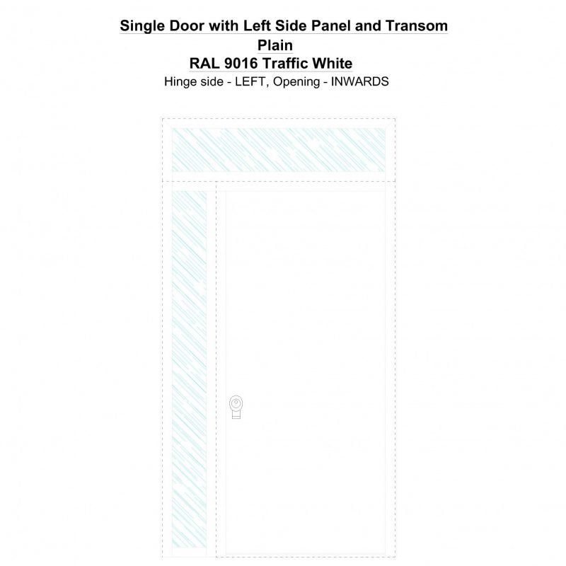 Sd1spt(left) Plain Ral 9016 Traffic White Security Door