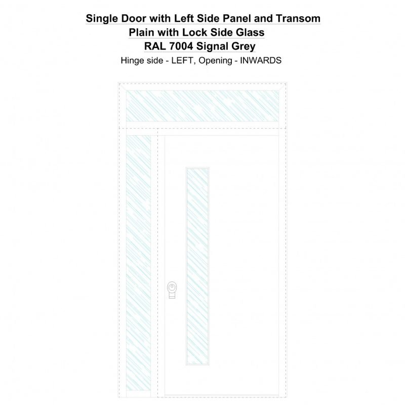 Sd1spt(left) Plain With Lock Side Ral 7004 Signal Grey Security Door