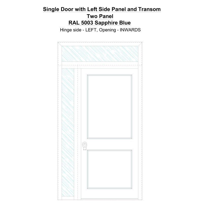 Sd1spt(left) Two Panel Ral 5003 Sapphire Blue Security Door