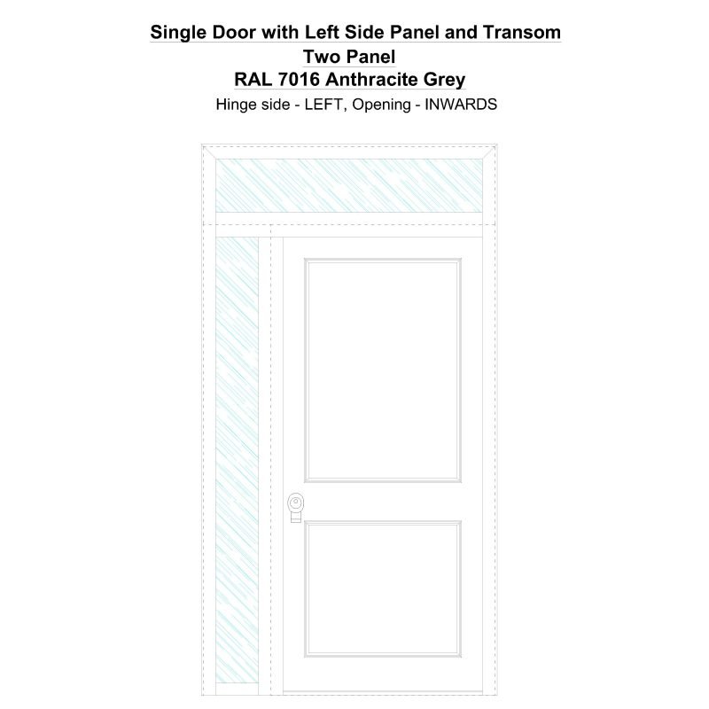 Sd1spt(left) Two Panel Ral 7016 Anthracite Grey Security Door