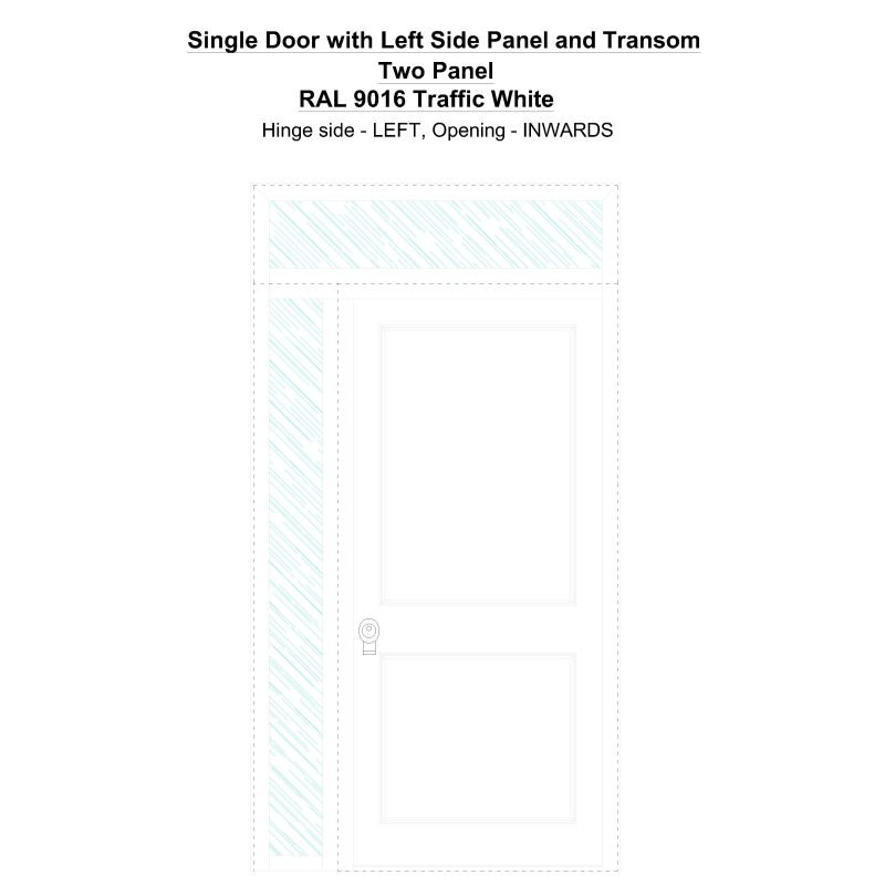 Sd1spt(left) Two Panel Ral 9016 Traffic White Security Door