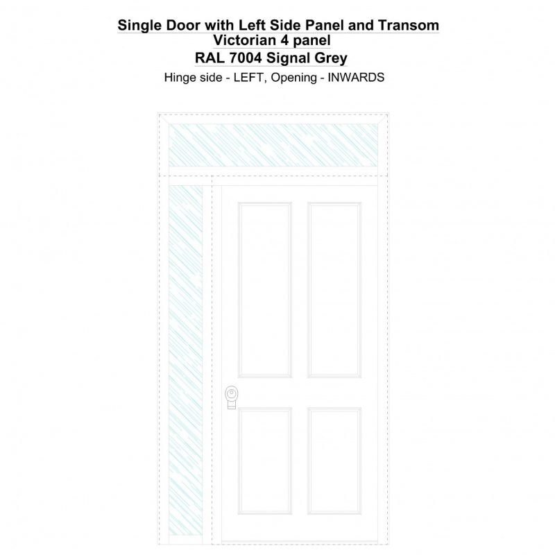 Sd1spt(left) Victorian 4 Panel Ral 7004 Signal Grey Security Door