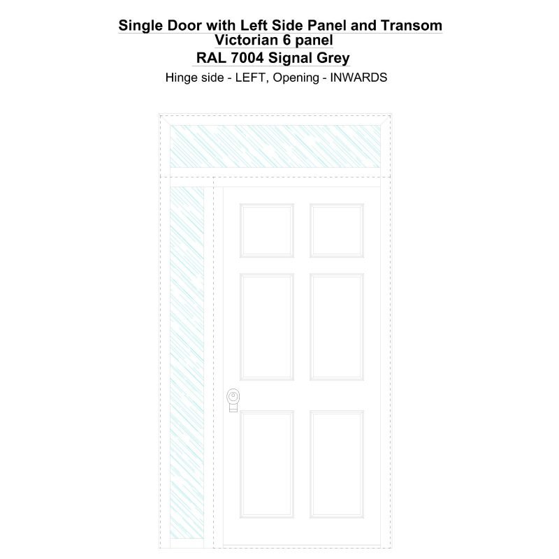 Sd1spt(left) Victorian 6 Panel Ral 7004 Signal Grey Security Door