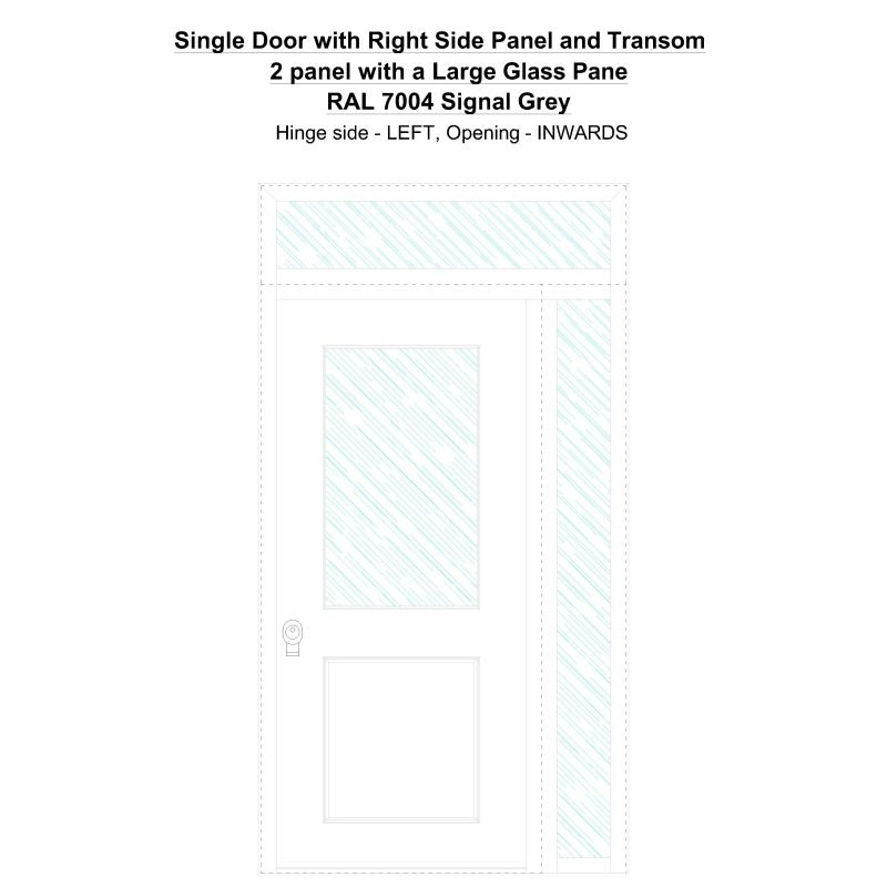 Sd1spt(right) 2 Panel With A Large Glass Pane Ral 7004 Signal Grey Security Door