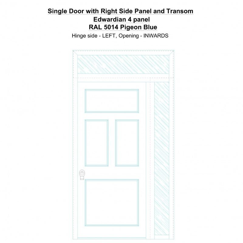 Sd1spt(right) Edwardian 4 Panel Ral 5014 Pigeon Blue Security Door